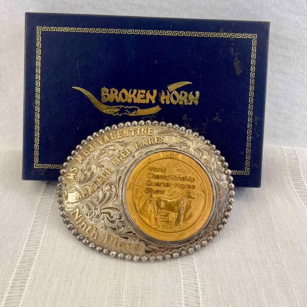 Vogt 1/10 10K Sterling AQHA 1986 World Show Amateur Aged Mares 9th Buckle